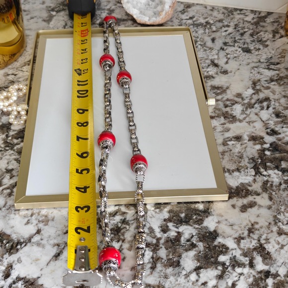 Vintage $2700 John Hardy RARE SS 18K Gold red natural corals necklace. - Picture 7 of 10